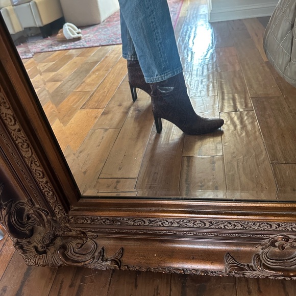 Vintage DKNY Brown Patterned Knee-High Boots - Picture 8 of 11